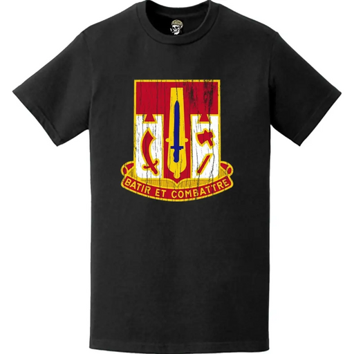 Distressed 682nd Engineer Battalion Logo Emblem T-Shirt Tactically Acquired   