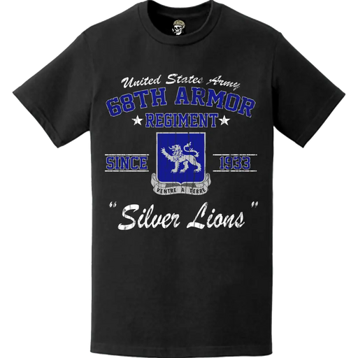 Distressed 68th Armor Regiment Since 1933 "Silver Lions" T-Shirt Tactically Acquired   