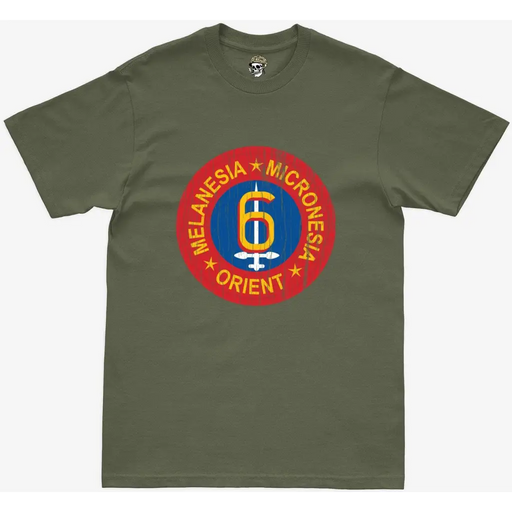 Distressed 6th MARDIV Military Green T-Shirt Tactically Acquired   