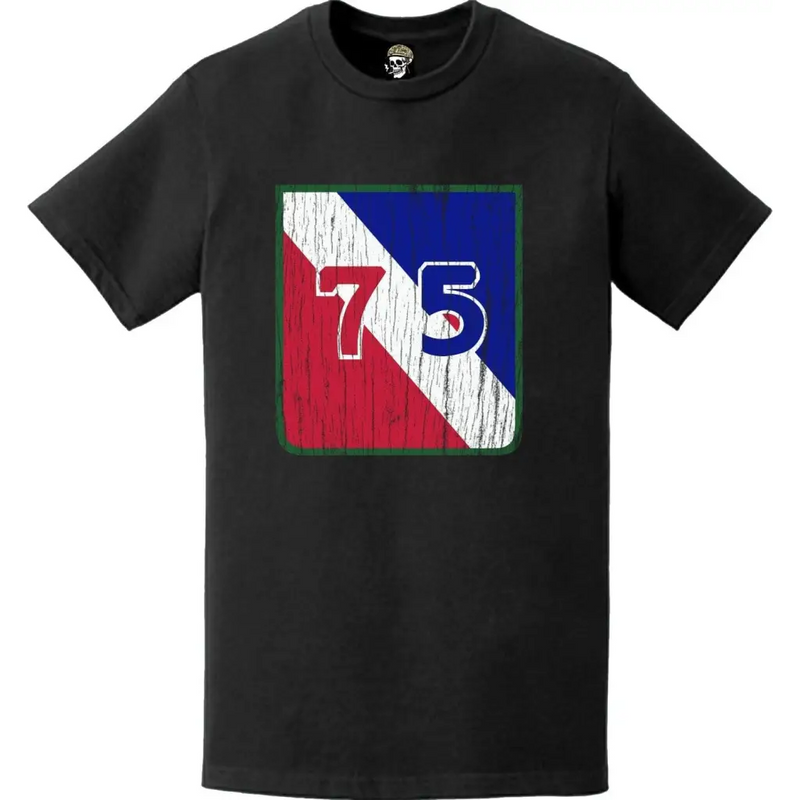 Distressed 75th Infantry Division (75th ID) SSI Logo Crest T-Shirt