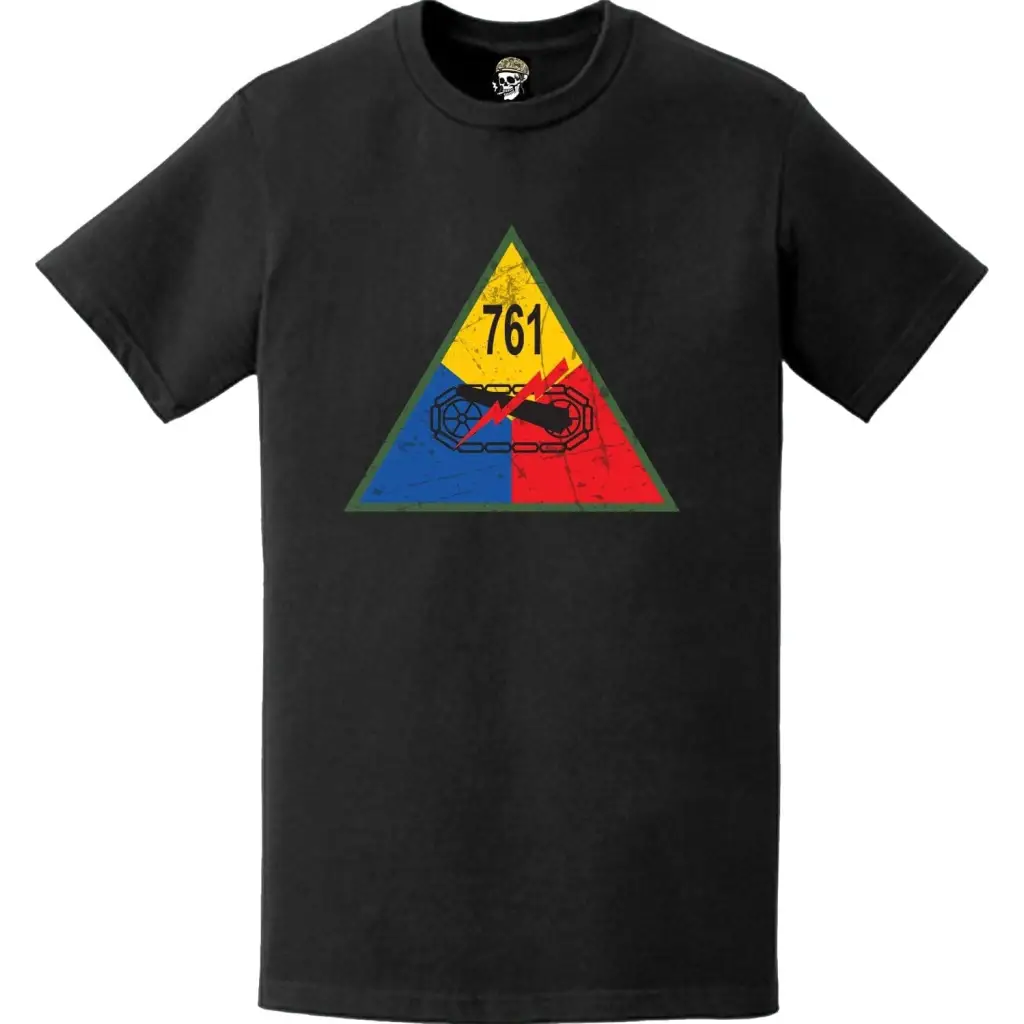 Distressed 761st Tank Battalion Emblem Logo T-Shirt Tactically Acquired   