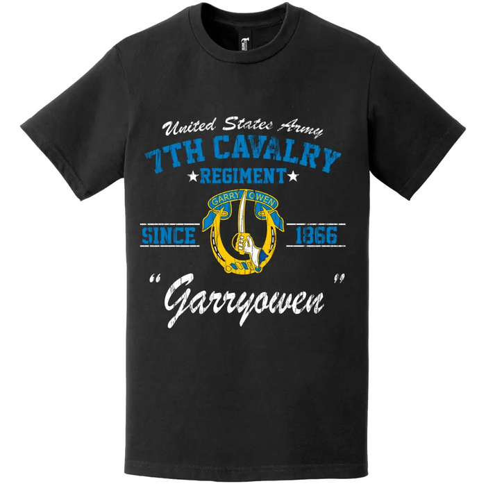 Distressed 7th Cavalry Regiment "Garry Owen" Since 1866 Unit Legacy T-Shirt Tactically Acquired   