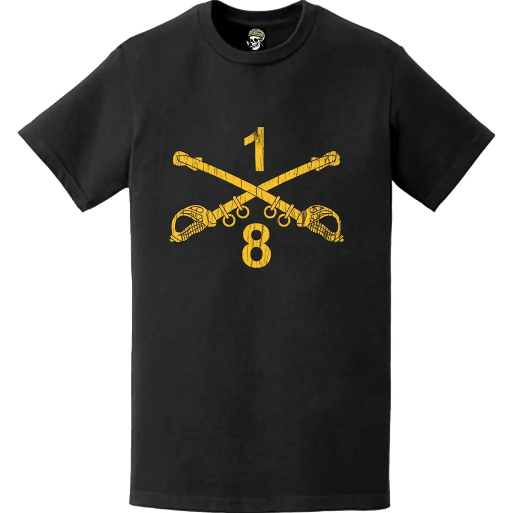 Distressed 8-1 CAV Regiment Crossed Sabers T-Shirt Tactically Acquired   
