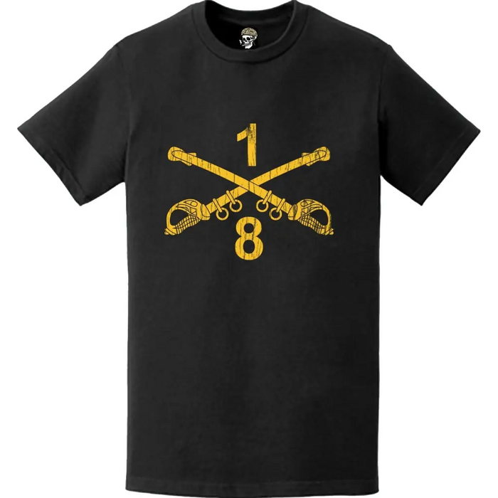 Distressed 8-1 CAV Regiment Crossed Sabers T-Shirt Tactically Acquired   