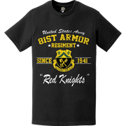 Distressed 81st Armor Regiment Since 1941 "Red Knights" Legacy T-Shirt Tactically Acquired   