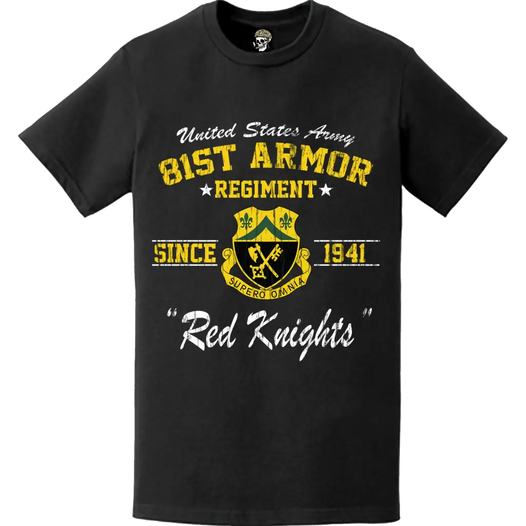 Distressed 81st Armor Regiment Since 1941 "Red Knights" Legacy T-Shirt Tactically Acquired   