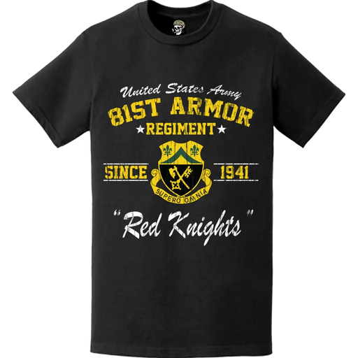Distressed 81st Armor Regiment Since 1941 "Red Knights" Legacy T-Shirt Tactically Acquired   