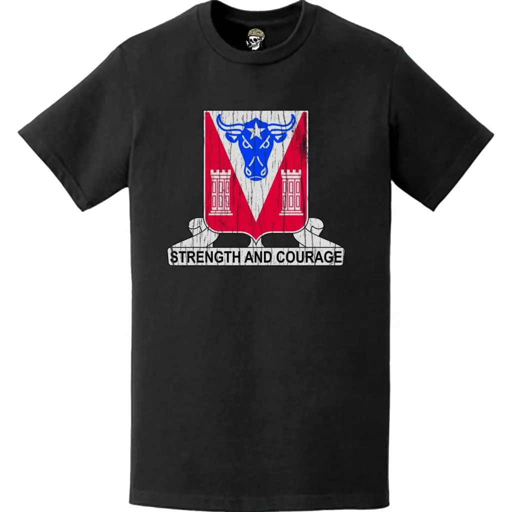 Distressed 82nd Engineer Battalion Logo Emblem T-Shirt Tactically Acquired   