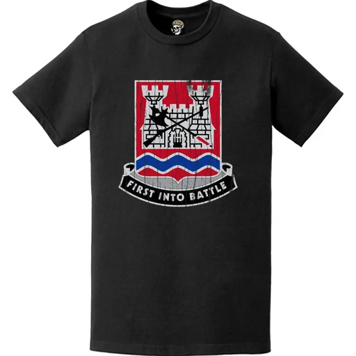 Distressed 898th Engineer Battalion Logo Emblem T-Shirt Tactically Acquired   