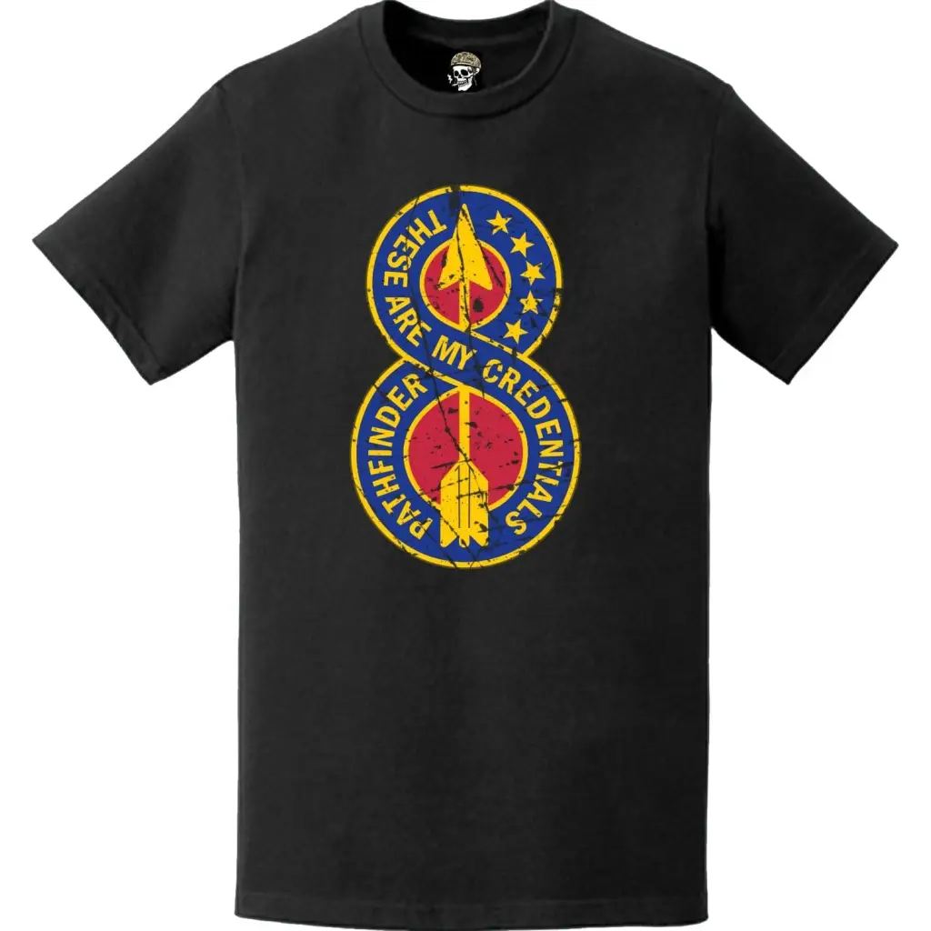 Distressed 8th Infantry Division (8th ID) DUI Logo Emblem T-Shirt Tactically Acquired   