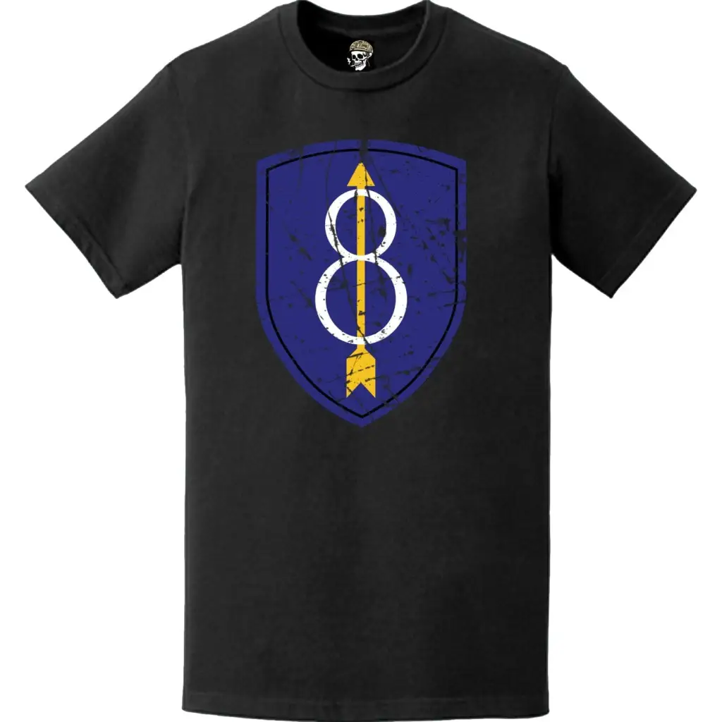 Distressed 8th Infantry Division (8th ID) SSI Logo Emblem T-Shirt Tactically Acquired   