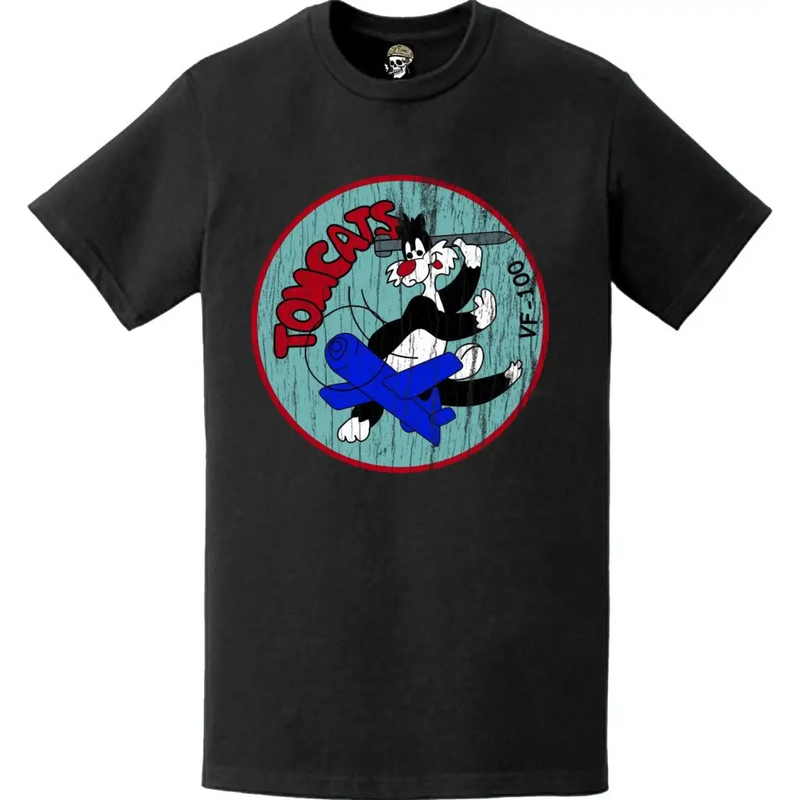 VF-100 (第100戦闘飛行隊) ロゴエンブレム ダメージ加工Tシャツ