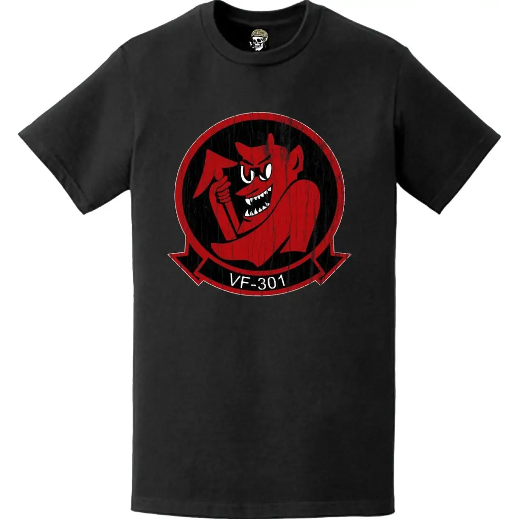 Distressed Fighter Squadron 301 (VF-301) Logo Emblem T-Shirt Tactically Acquired   