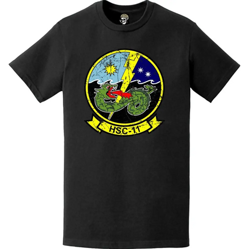 Distressed HSC-11 "Dragon Slayers" Emblem Logo T-Shirt Tactically Acquired   