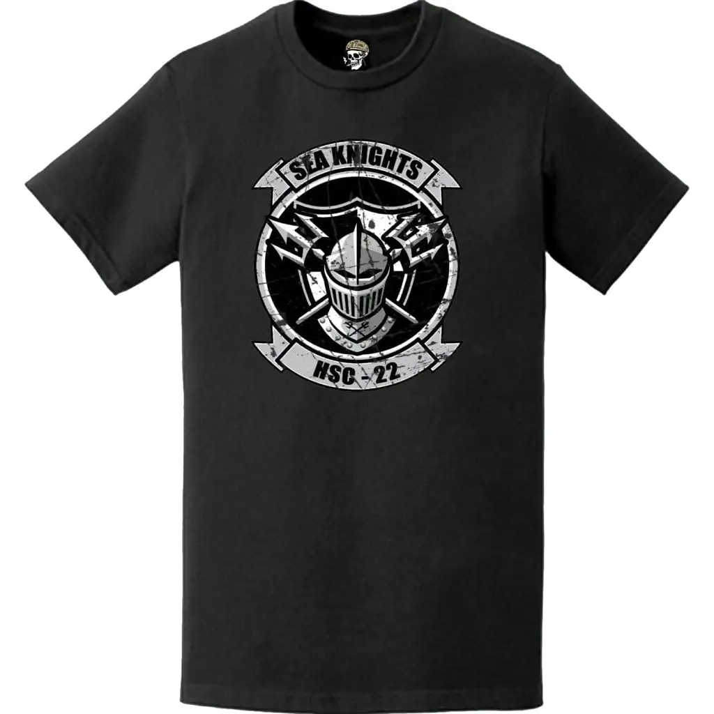 Distressed HSC-22 "Sea Knights" Emblem Logo T-Shirt Tactically Acquired   