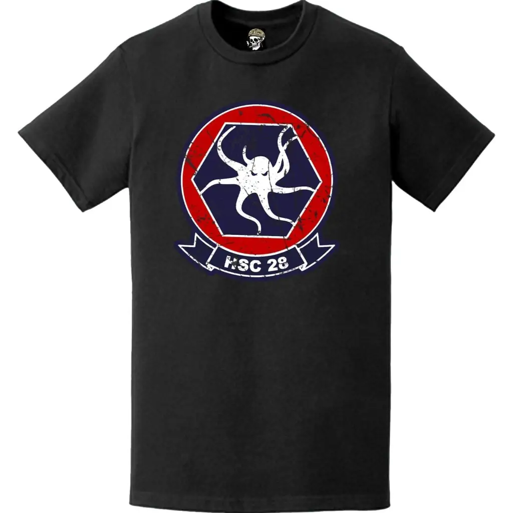 Distressed HSC-28 "Dragon Whales" Emblem Logo T-Shirt Tactically Acquired   