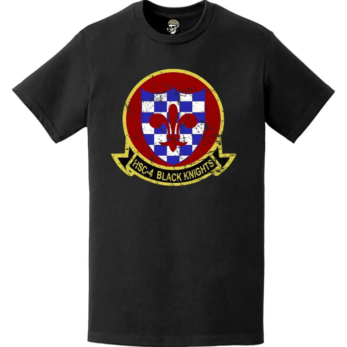 Distressed HSC-4 "Black Knights" Emblem Logo T-Shirt Tactically Acquired   