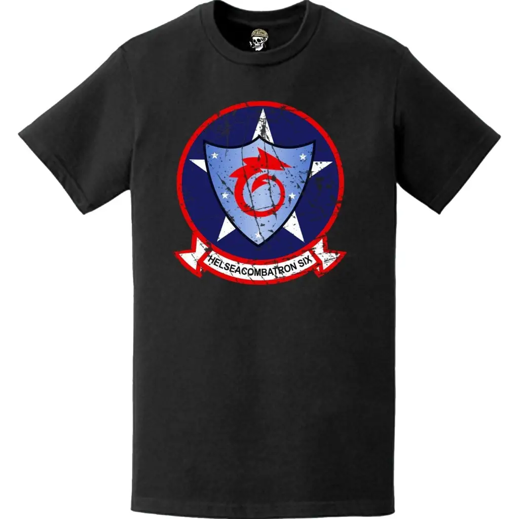 Distressed HSC-6 "Indians" Emblem Logo T-Shirt Tactically Acquired   