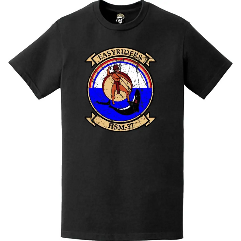 Distressed HSM-37 "Easyriders" Emblem Logo T-Shirt