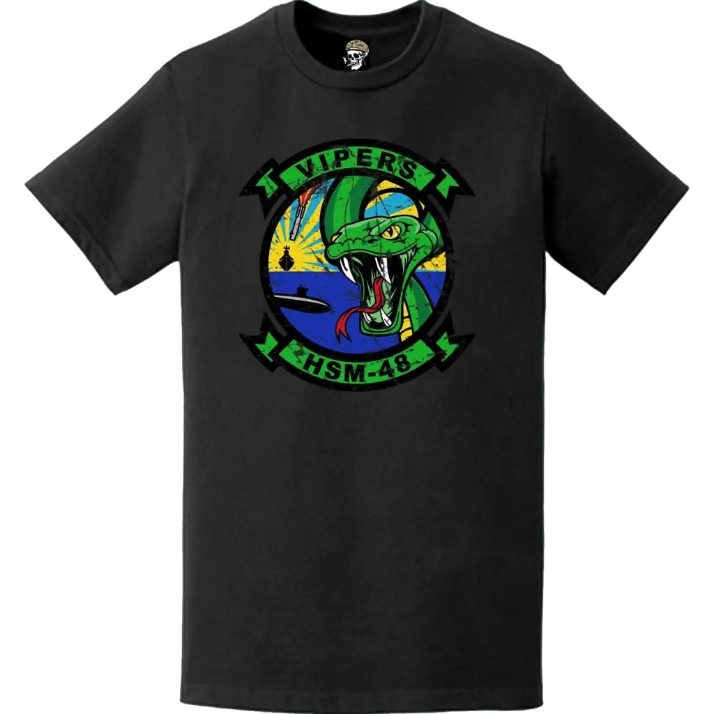 Distressed HSM-48 "Vipers" Emblem Logo T-Shirt Tactically Acquired   