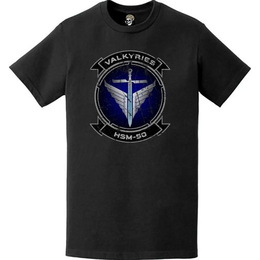 Distressed HSM-50 "Valkyries" Logo Emblem Crest T-Shirt Tactically Acquired   