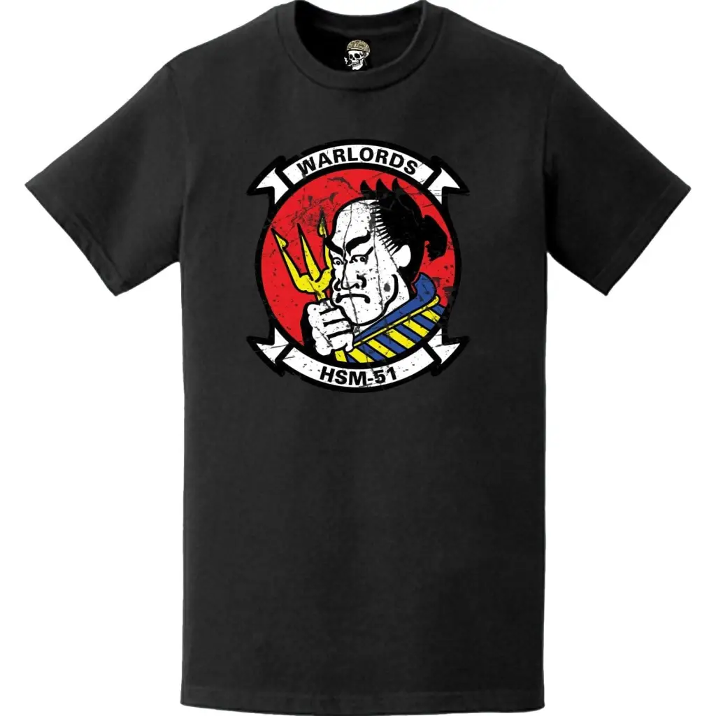 Distressed HSM-51 "Warlords" Logo Emblem Crest T-Shirt Tactically Acquired   