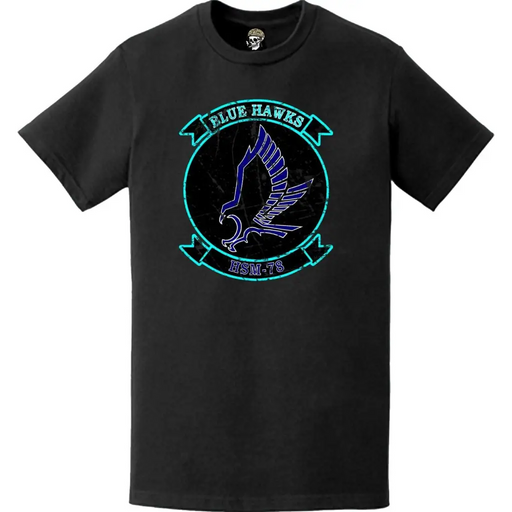 Distressed HSM-78 "Blue Hawks" Logo Emblem T-Shirt Tactically Acquired   