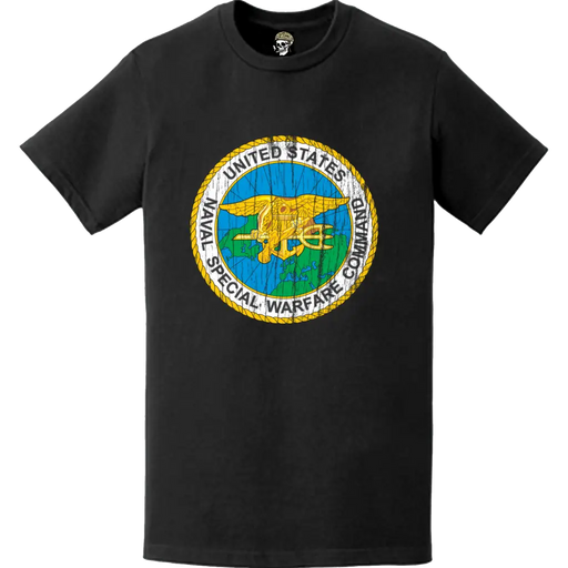 Distressed Naval Special Warfare Command (NSWC) Logo Emblem T-Shirt Tactically Acquired   