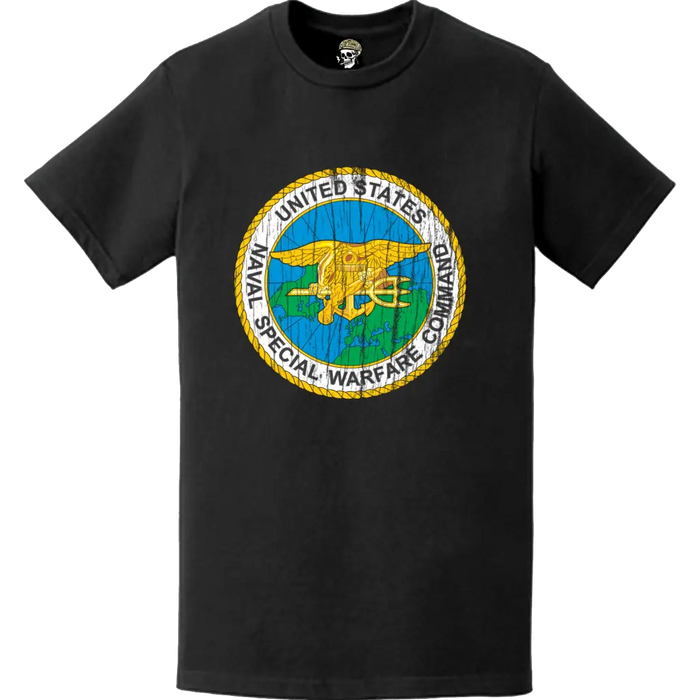 Distressed Naval Special Warfare Command (NSWC) Logo Emblem T-Shirt Tactically Acquired   