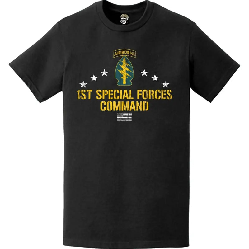 Distressed Patriotic 1st Special Forces Command (Airborne) T-Shirt