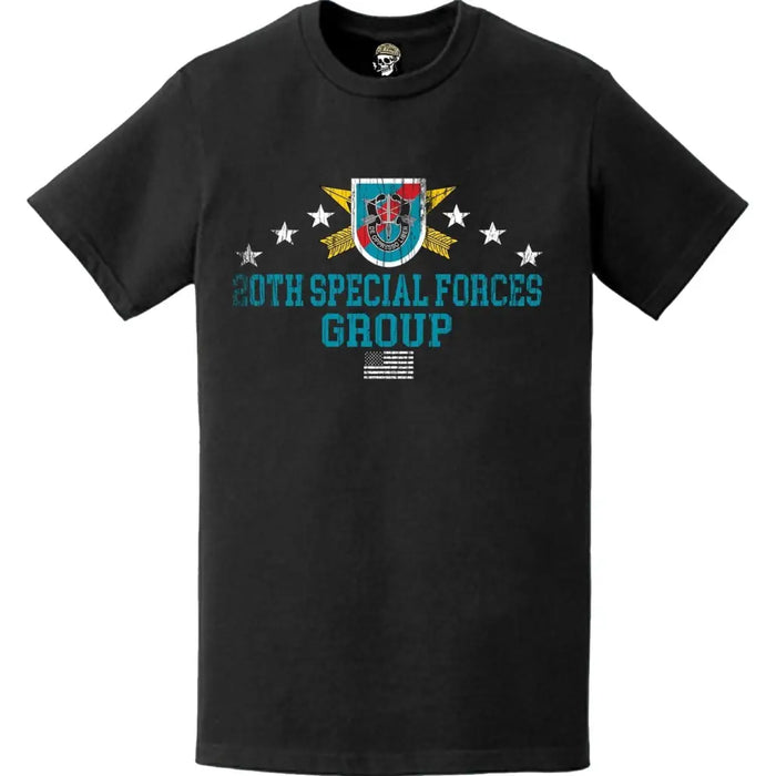 Distressed Patriotic 20th SFG T-Shirt Tactically Acquired   