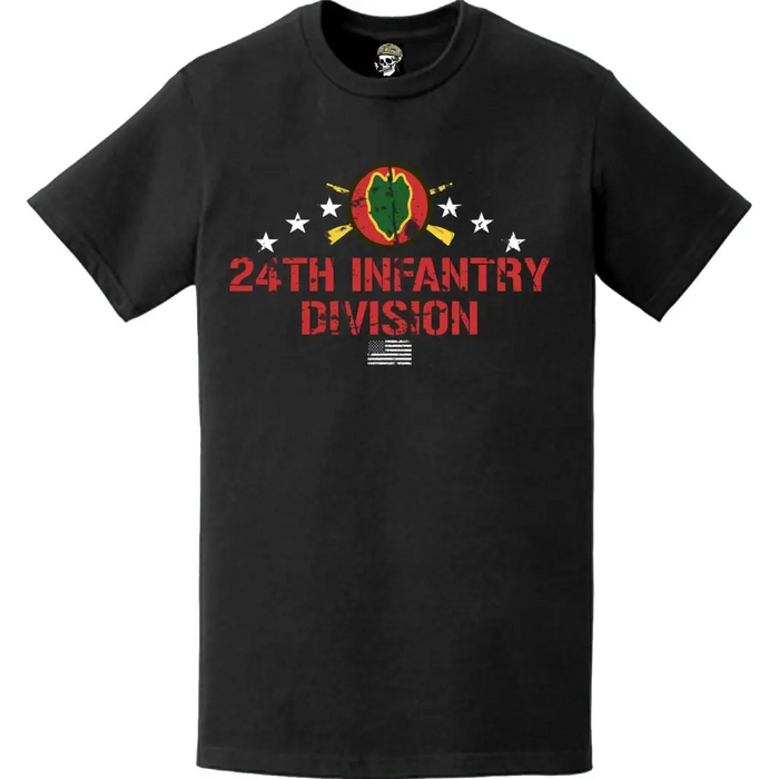 Distressed Patriotic 24th Infantry Division (24th ID) T-Shirt Tactically Acquired   