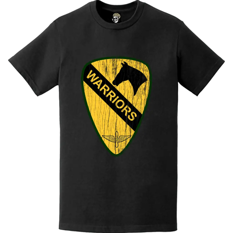 Distressed U.S. Army 1st Air Cavalry Brigade "Warriors" Logo Emblem T-Shirt