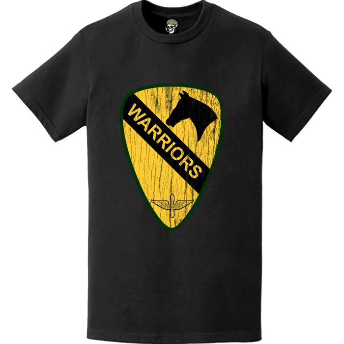 Distressed U.S. Army 1st Air Cavalry Brigade "Warriors" Logo Emblem T-Shirt Tactically Acquired   