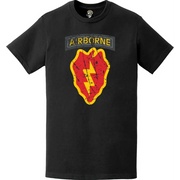 Distressed U.S. Army 25th Infantry Division (25th ID) Airborne Tab SSI Logo T-Shirt Tactically Acquired   