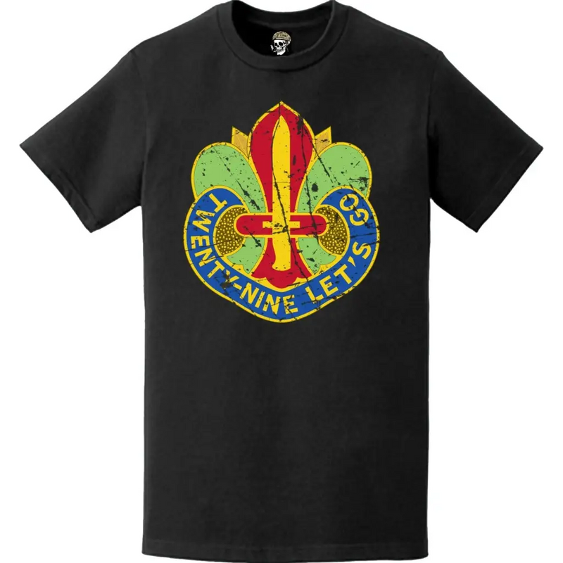 Distressed U.S. Army 29th Infantry Division (29th ID) DUI Logo T-Shirt