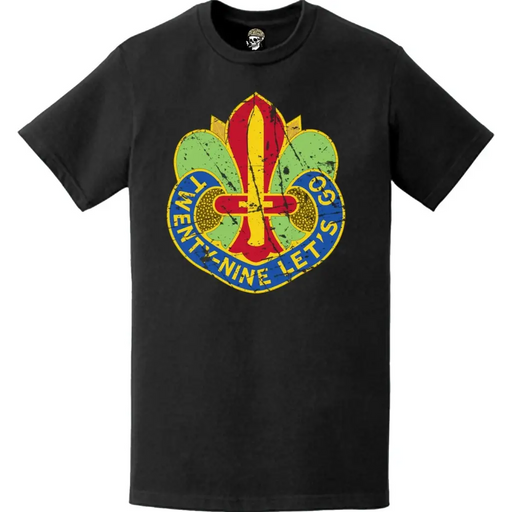 Distressed U.S. Army 29th Infantry Division (29th ID) DUI Logo T-Shirt Tactically Acquired   