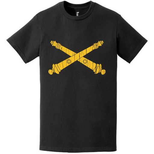 Distressed U.S. Army Field Artillery Branch Emblem Logo T-Shirt Tactically Acquired   