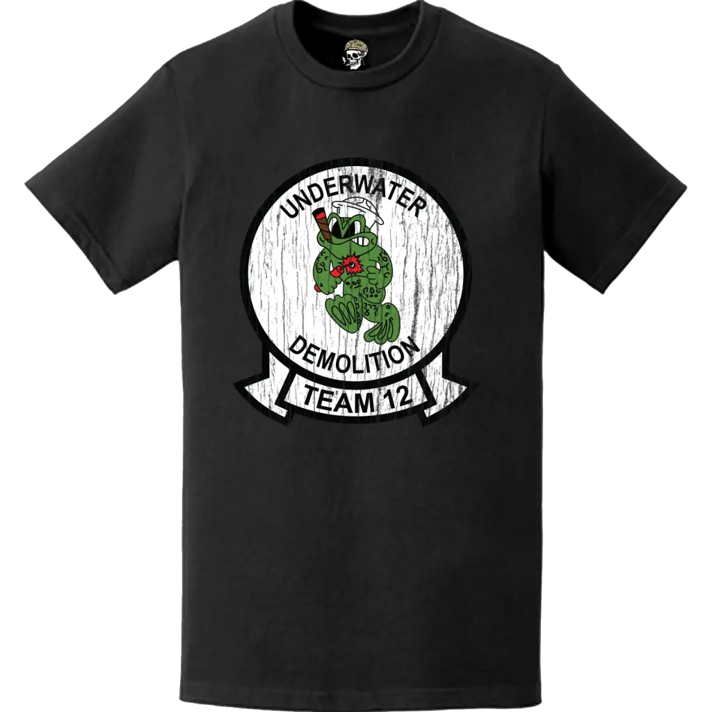 Distressed U.S. Navy UDT-12 Logo Emblem T-Shirt Tactically Acquired   