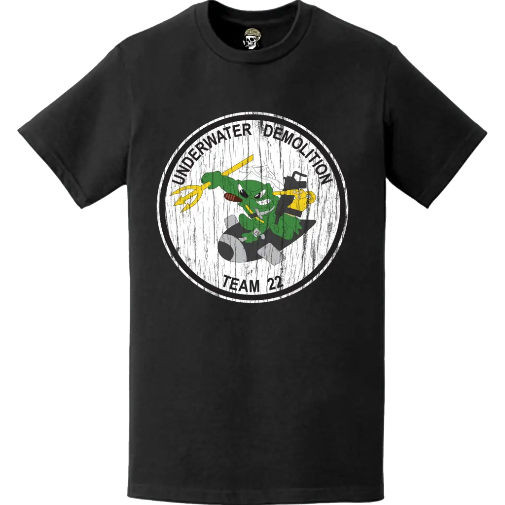 Distressed U.S. Navy UDT-22 Logo Emblem T-Shirt Tactically Acquired   