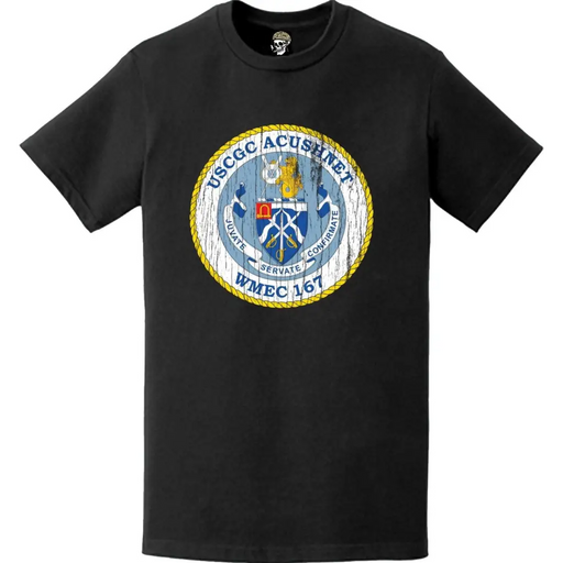 Distressed USCGC Acushnet (WMEC-167) Ship's Crest Emblem Logo T-Shirt Tactically Acquired   