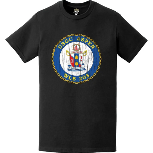 Distressed USCGC Aspen (WLB-208) Ship's Crest Emblem Logo T-Shirt Tactically Acquired   