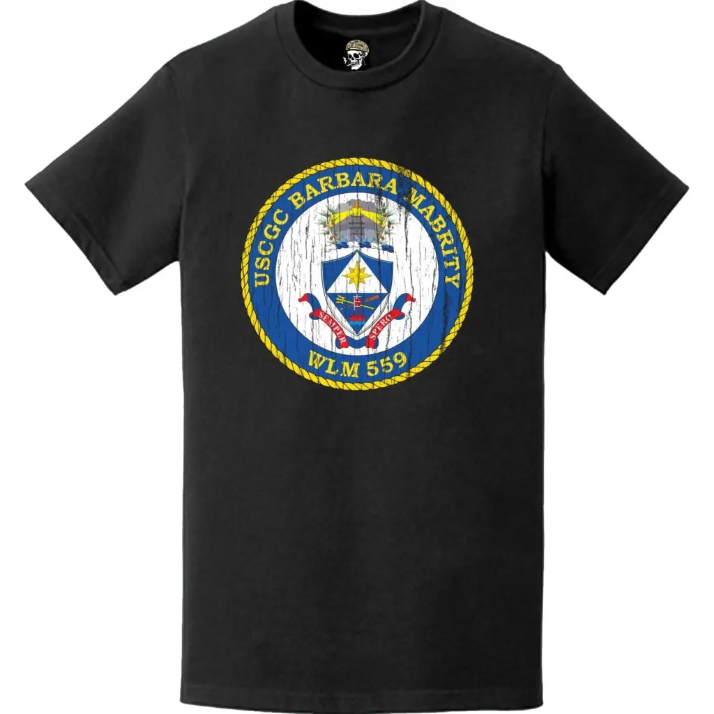 Distressed USCGC Barbara Mabrity (WLM-559) Ship's Crest Emblem Logo T-Shirt Tactically Acquired   