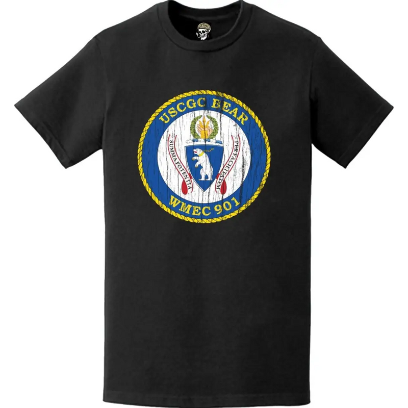 Distressed USCGC Bear (WMEC-901) Ship's Crest Emblem Logo T-Shirt