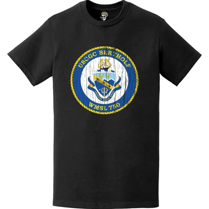 Distressed USCGC Bertholf (WMSL-750) Ship's Crest Emblem Logo T-Shirt