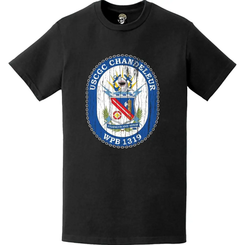 Distressed USCGC Chandeleur (WPB-1319) Ship's Crest Emblem Logo T-Shirt