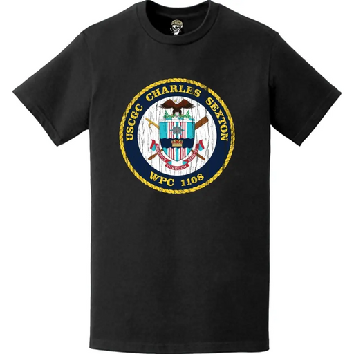 Distressed USCGC Charles Sexton (WPC-1108) Ship's Crest Emblem Logo T-Shirt Tactically Acquired   
