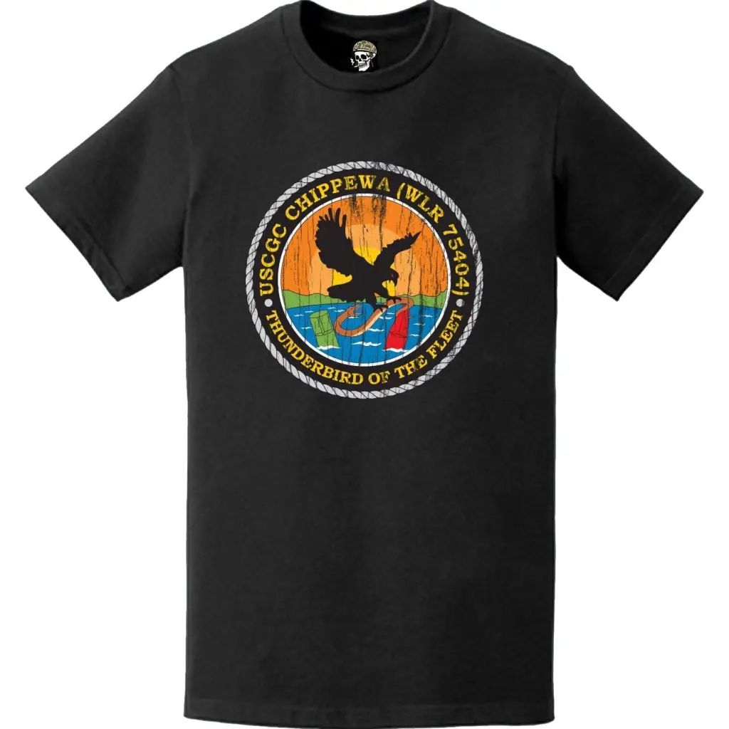 Distressed USCGC Chippewa (WLR-75404) Ship's Crest Emblem Logo T-Shirt Tactically Acquired   