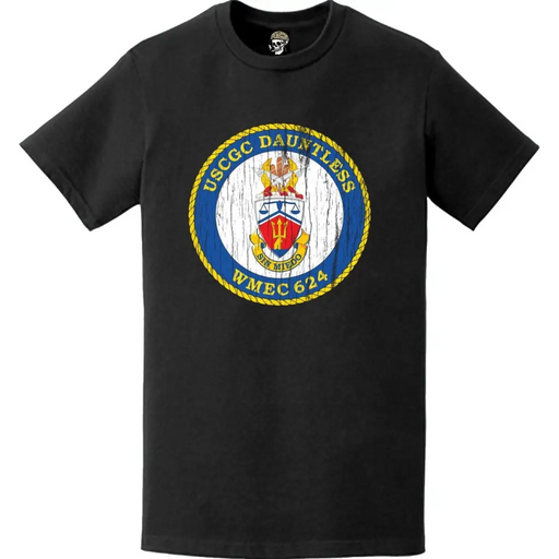 Distressed USCGC Dauntless (WMEC-624) Ship's Crest Emblem Logo T-Shirt Tactically Acquired   