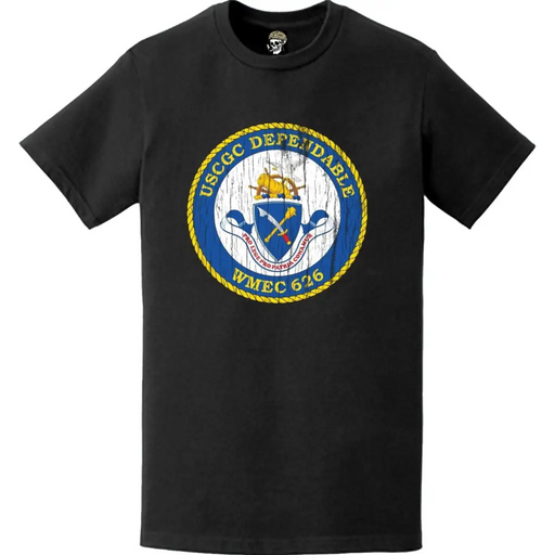 Distressed USCGC Dependable (WMEC-626) Ship's Crest Emblem Logo T-Shirt Tactically Acquired   